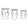 Juego de 3 mesas Home ESPRIT Marrón Plateado Natural Acero Madera de