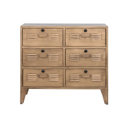 Cajonera Home ESPRIT Dorado Metal Loft 78 x 34 x 70 cm
