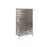 Cajonera Home ESPRIT Marrón Gris Plateado Natural Metal Abeto Loft 66