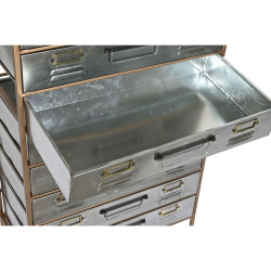 Cajonera Home ESPRIT Marrón Gris Plateado Natural Metal Abeto Loft 66