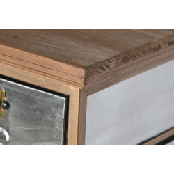 Cajonera Home ESPRIT Marrón Gris Plateado Natural Metal Abeto Loft 66