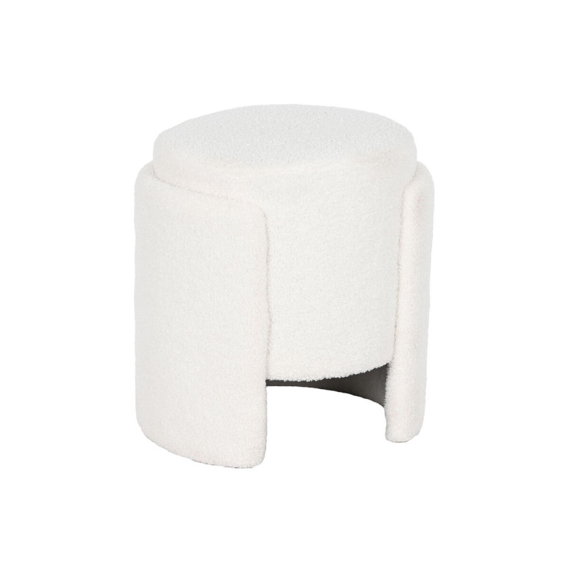 Reposapiés Home ESPRIT Blanco Poliéster Madera MDF Scandi 40 x 40 x Reposapiés Home ESPRIT Blanco Poliéster Madera MDF Scandi 40 x 40 x