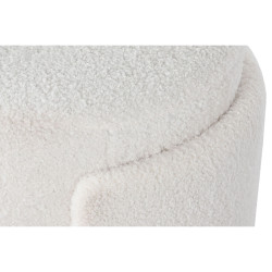 Reposapiés Home ESPRIT Blanco Poliéster Madera MDF Scandi 40 x 40 x