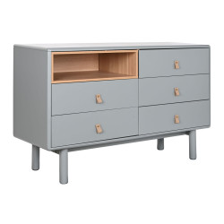 Cómoda Home ESPRIT Azul Gris Natural Polipropileno Madera MDF 120 x 4