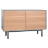 Cómoda Home ESPRIT Azul Gris Natural Polipropileno Madera MDF 120 x 4