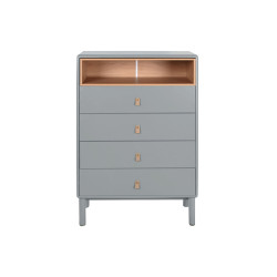 Cajonera Home ESPRIT Azul Gris Polipropileno Madera MDF 80 x 40 x 117