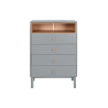 Cajonera Home ESPRIT Azul Gris Polipropileno Madera MDF 80 x 40 x 117