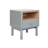 Mesita de Noche Home ESPRIT Azul Gris Natural Madera MDF 48 x 40 x 55