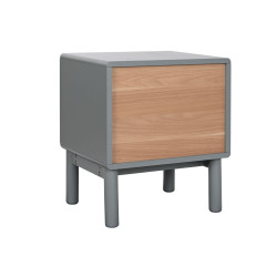 Mesita de Noche Home ESPRIT Azul Gris Natural Madera MDF 48 x 40 x 55