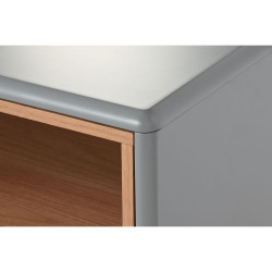 Mesita de Noche Home ESPRIT Azul Gris Natural Madera MDF 48 x 40 x 55