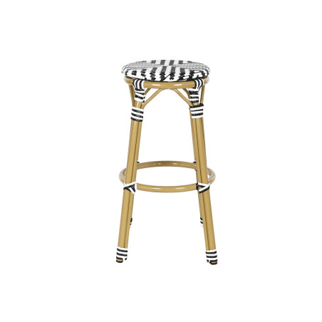 Taburete Home ESPRIT Bicolor Metal ratán sintético 39,5 x 39,5 x 74,