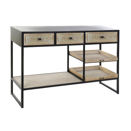 Consola Home ESPRIT Marrón Negro Madera Metal 120 x 38 x 80 cm