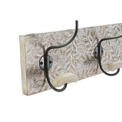 Perchero de Pared Home ESPRIT Blanco Hierro Madera de mango 76 x 14 x