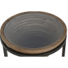 Mesa auxiliar Home ESPRIT Negro Natural Cristal Abeto 46 x 46 x 55,5 c