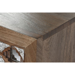 Cómoda Home ESPRIT Marrón Negro Plateado Madera de mango Espejo Indi