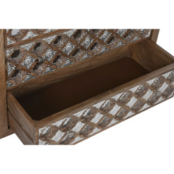 Cómoda Home ESPRIT Marrón Negro Plateado Madera de mango Espejo Indi