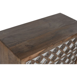 Cómoda Home ESPRIT Marrón Negro Plateado Madera de mango Espejo Indi