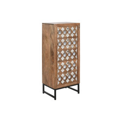 Cajonera Home ESPRIT Marrón Negro Plateado Madera de mango Espejo Ind