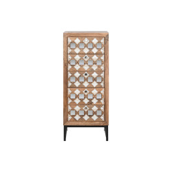 Cajonera Home ESPRIT Marrón Negro Plateado Madera de mango Espejo Ind