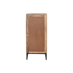 Cajonera Home ESPRIT Marrón Negro Plateado Madera de mango Espejo Ind