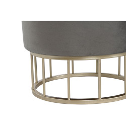 Reposapiés DKD Home Decor Dorado Gris oscuro Poliéster Metal 38 x 38