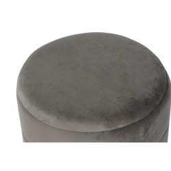 Reposapiés DKD Home Decor Dorado Gris oscuro Poliéster Metal 38 x 38