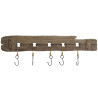 Perchero de Pared Home ESPRIT Natural Metal Madera de Paulonia 99 x 3