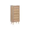 Cajonera Home ESPRIT Natural Ratán Madera de Paulonia 40 x 30 x 104 c