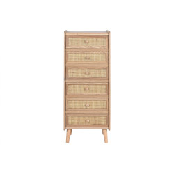 Cajonera Home ESPRIT Natural Ratán Madera de Paulonia 40 x 30 x 104 c