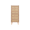 Cajonera Home ESPRIT Natural Ratán Madera de Paulonia 40 x 30 x 104 c