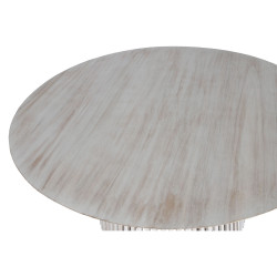 Mesa de Comedor Home ESPRIT Blanco madera de mindi 150 x 150 x 75 cm