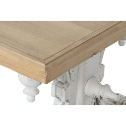 Mesa de Centro Home ESPRIT Blanco Natural Madera de abeto Madera MDF 1