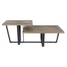 Mesa de Centro Home ESPRIT Negro Natural Metal Madera de abeto 118 x 7