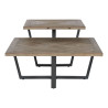 Mesa de Centro Home ESPRIT Negro Natural Metal Madera de abeto 118 x 7