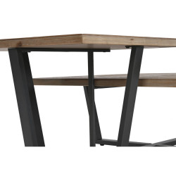 Mesa de Centro Home ESPRIT Negro Natural Metal Madera de abeto 118 x 7