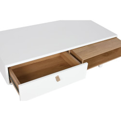 Mesa de Centro Home ESPRIT Blanco Natural Poliuretano Madera MDF 120 x
