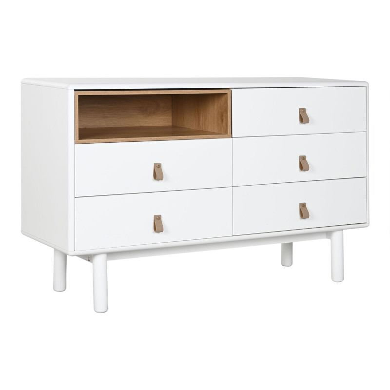 Cómoda Home ESPRIT Blanco Natural Polipropileno Madera MDF 120 x 40 x