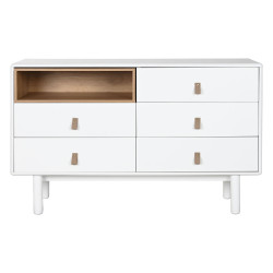 Cómoda Home ESPRIT Blanco Natural Polipropileno Madera MDF 120 x 40 x