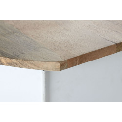 Mueble Auxiliar Home ESPRIT Blanco Marrón Turquesa Cristal Hierro Mad