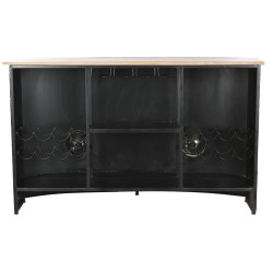 Mueble Auxiliar Home ESPRIT Blanco Marrón Turquesa Cristal Hierro Mad