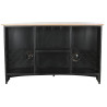 Mueble Auxiliar Home ESPRIT Blanco Marrón Turquesa Cristal Hierro Mad