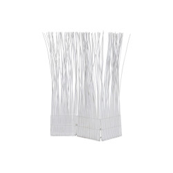 Biombo Home ESPRIT Blanco Metal Mimbre 135 x 3 x 170 cm