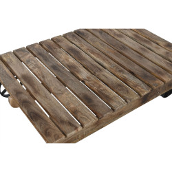 Mesa de Centro Home ESPRIT Negro Natural Metal Madera de mango 130 x 8