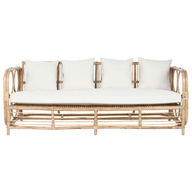 Sofá Home ESPRIT Blanco Natural 192 x 72 x 75 cm Sofá Home ESPRIT Blanco Natural 192 x 72 x 75 cm