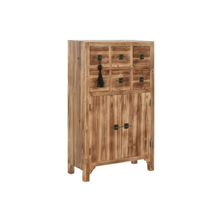 Cajonera Home ESPRIT Negro Natural Abeto Madera MDF Oriental 63 x 27 x