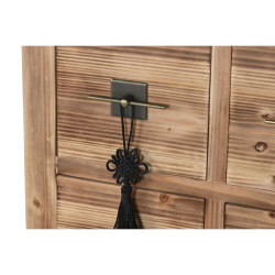 Cajonera Home ESPRIT Negro Natural Abeto Madera MDF Oriental 63 x 27 x