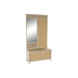 Recibidor Home ESPRIT Natural Ratán Madera de Paulonia Espejo 92 x 40