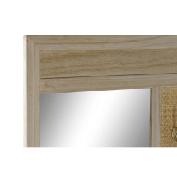 Recibidor Home ESPRIT Natural Ratán Madera de Paulonia Espejo 92 x 40