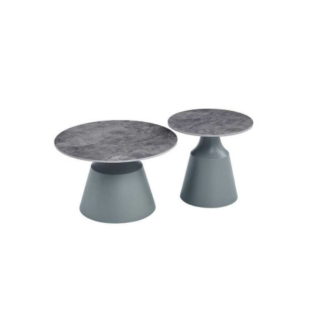 Consola Home ESPRIT Gris Metal Cerámica 70 x 70 x 43 cm 70 x 70 x 1 c