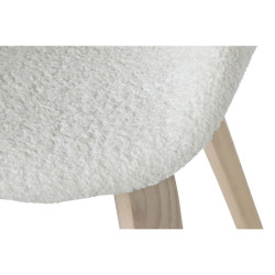 Silla de Comedor Home ESPRIT Blanco Poliéster Madera 55,5 x 67,5 x 80